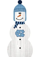 North Carolina Tar Heels Snowman Leaner Sign - Blue