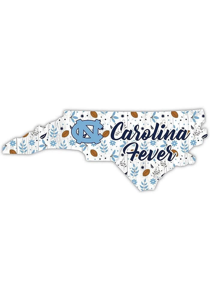 North Carolina Tar Heels 24 Inch Floral State Wall Art