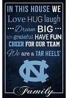 North Carolina Tar Heels In This House 17x26 Sign - Blue