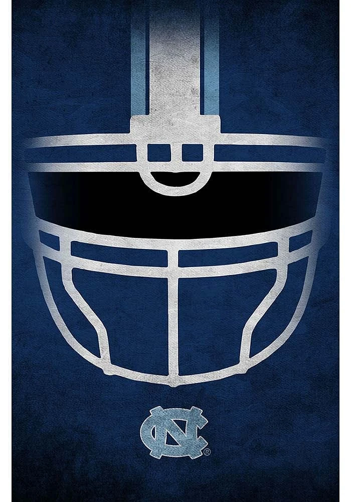 North Carolina Tar Heels Ghost Helmet 17x26 Sign - Blue