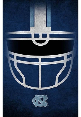 North Carolina Tar Heels Ghost Helmet 17x26 Sign - Blue