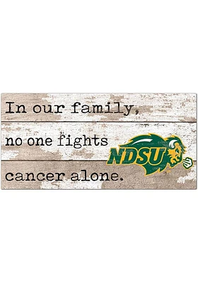 North Dakota State Bison No One Fights Alone Sign - Green