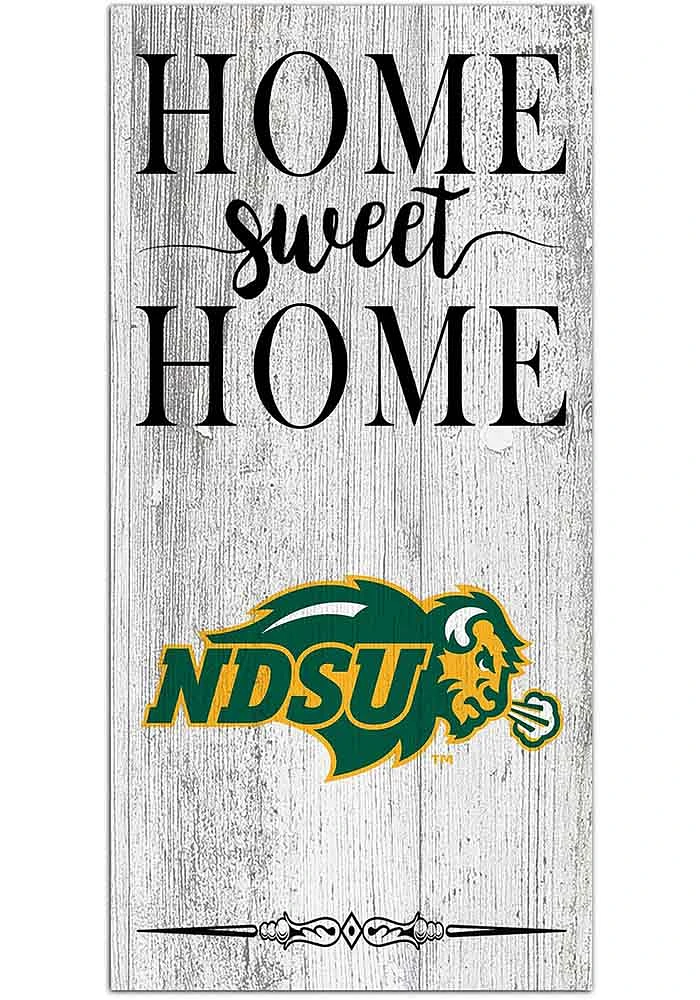 North Dakota State Bison Home Sweet Home Whitewashed Sign - Green
