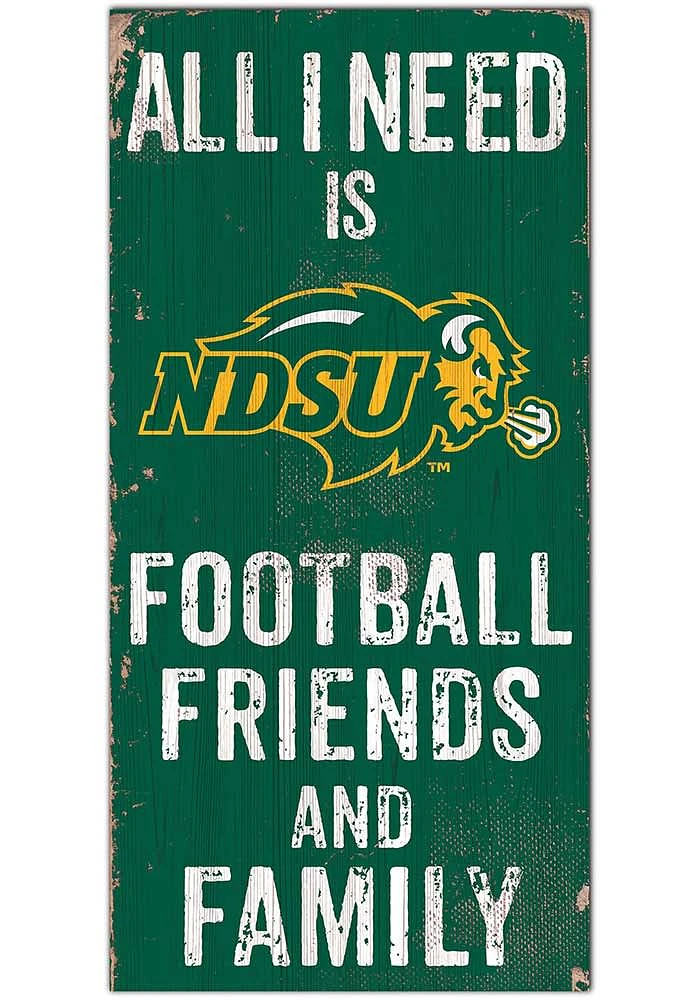 North Dakota State Bison Football Friends and Family Sign - Green