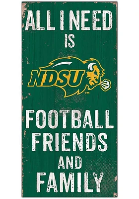 North Dakota State Bison Football Friends and Family Sign - Green