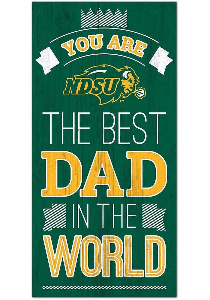North Dakota State Bison Best Dad in the World Sign - Green
