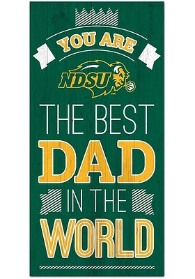 North Dakota State Bison Best Dad in the World Sign - Green