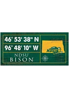 North Dakota State Bison Horizontal Coordinate Sign - Green