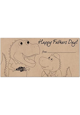 North Dakota State Bison Fathers Day Coloring Sign - Green