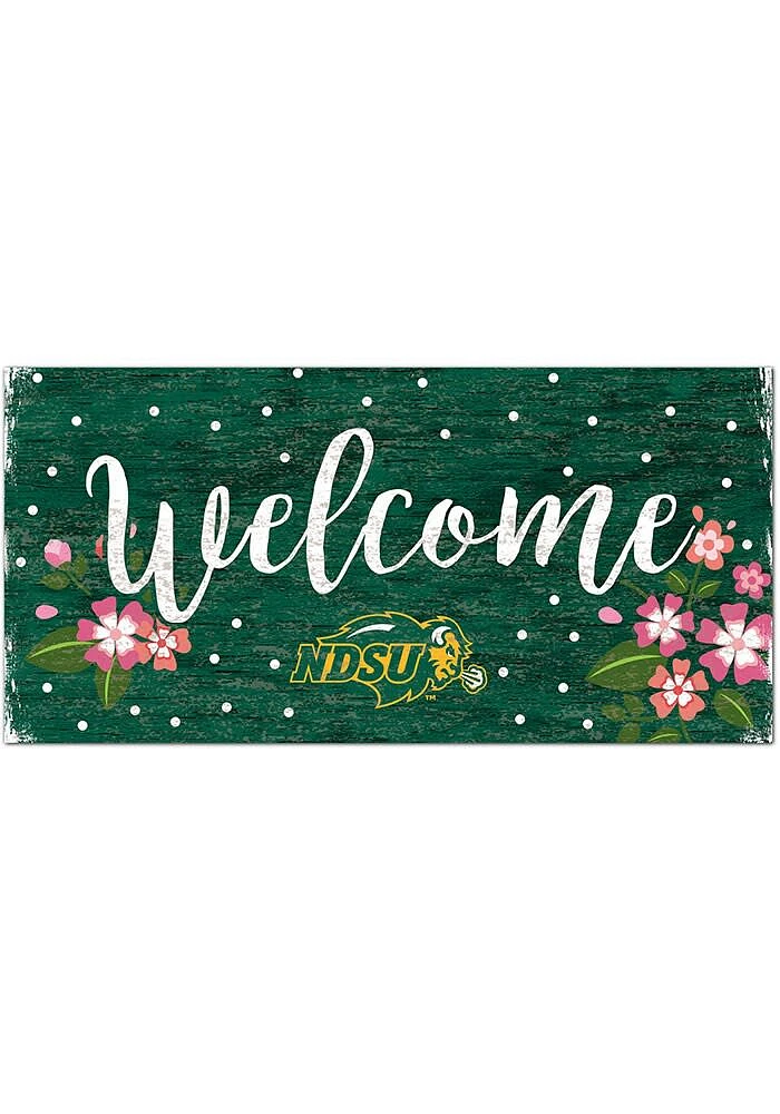 North Dakota State Bison Welcome Floral Sign - Green