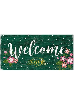 North Dakota State Bison Welcome Floral Sign - Green