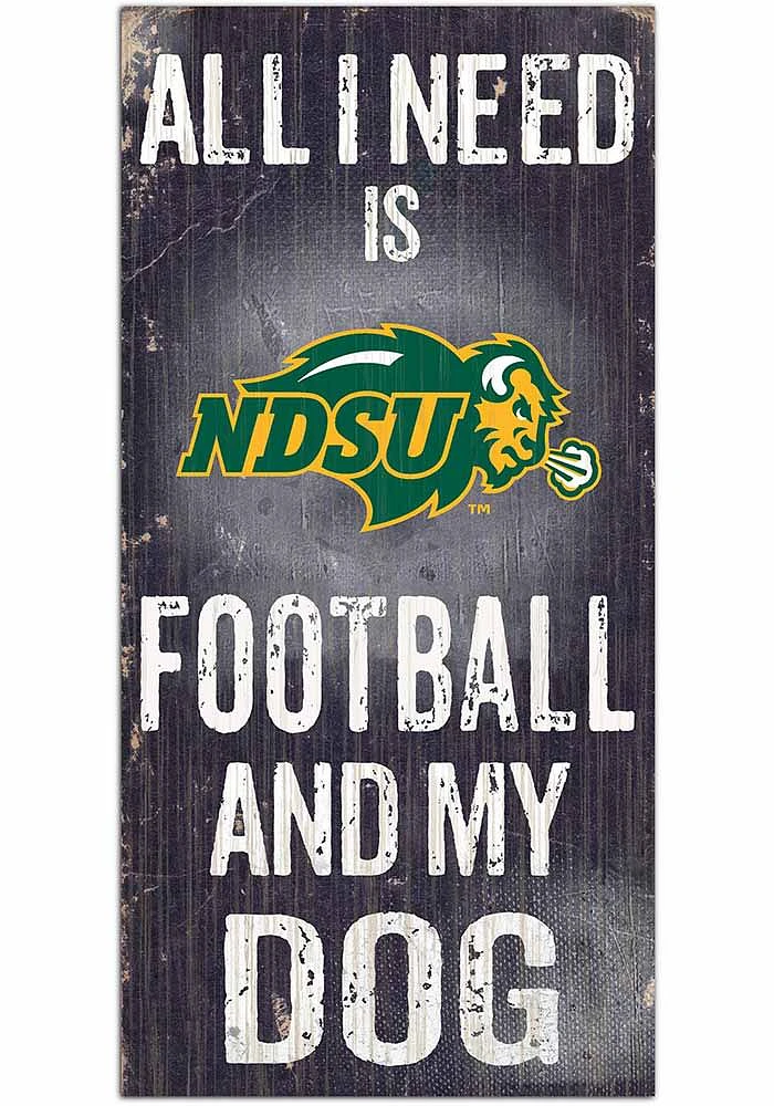 North Dakota State Bison Football and My Dog Sign - Green