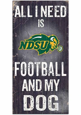 North Dakota State Bison Football and My Dog Sign - Green