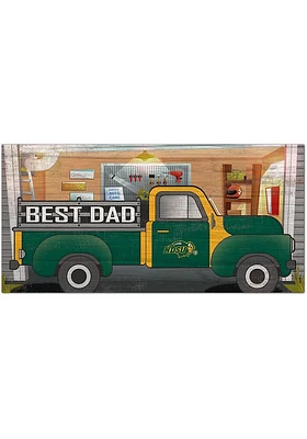 North Dakota State Bison Best Dad Truck Sign - Green