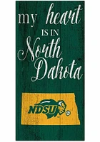 North Dakota State Bison My Heart State Sign - Green