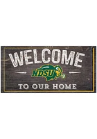 North Dakota State Bison Welcome Distressed Sign - Green