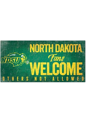 North Dakota State Bison Fans Welcome 6x12 Sign - Green