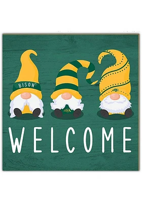 North Dakota State Bison Welcome Gnomes Sign - Green