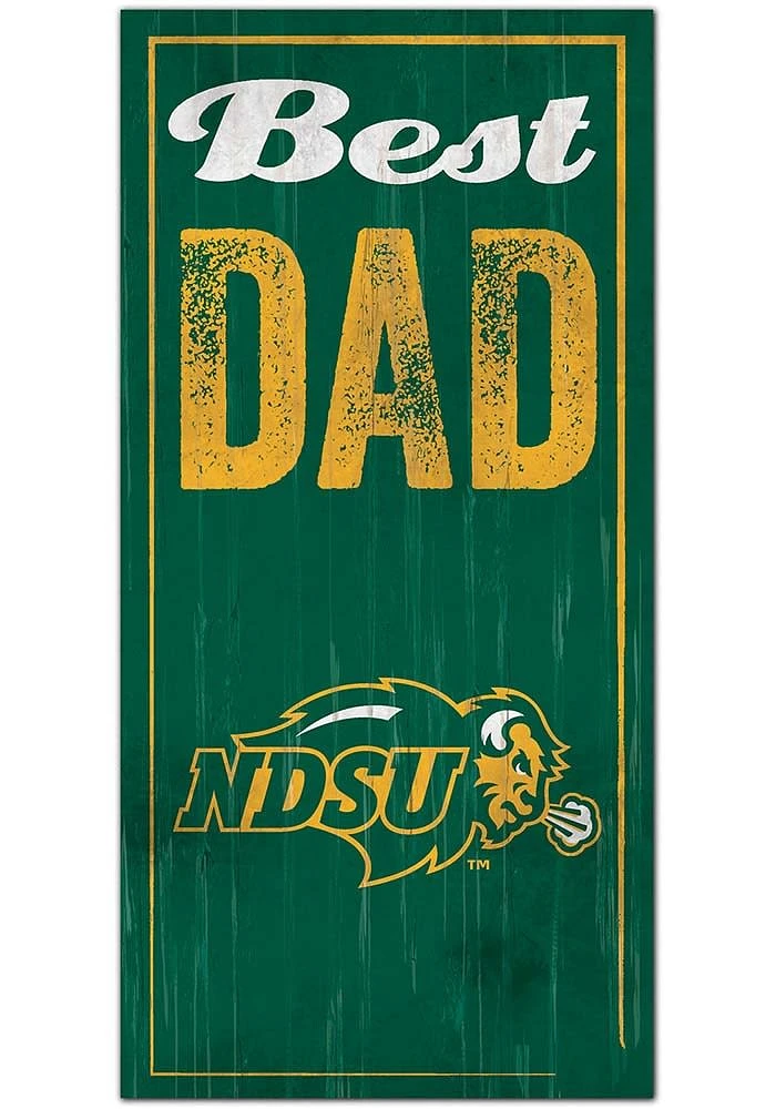 North Dakota State Bison Best Dad Sign - Green