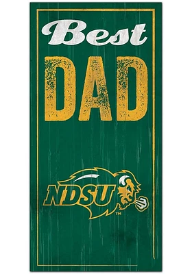 North Dakota State Bison Best Dad Sign - Green
