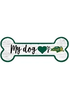 North Dakota State Bison Dog Bone 6x12 Sign - Green