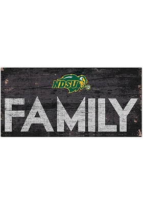 North Dakota State Bison Family 6x12 Sign - Green