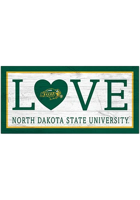 North Dakota State Bison Love 6x12 Sign - Green