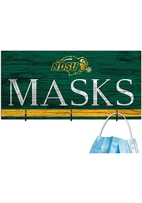 North Dakota State Bison Team Color Mask Holder Sign - Green