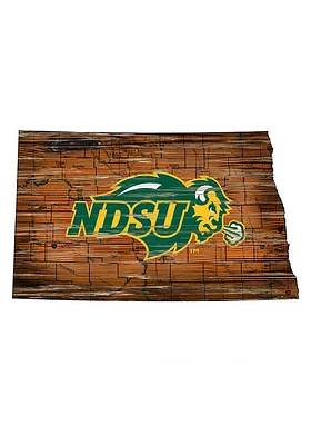 North Dakota State Bison Mini Roadmap State Sign - Green