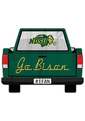 North Dakota State Bison Truck Back Cutout Sign - Green