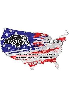 North Dakota State Bison OHT USA Shape Cutout Sign - Green