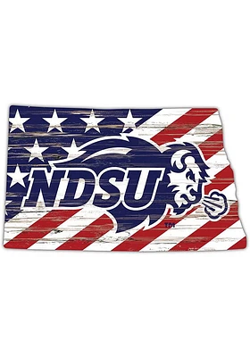 North Dakota State Bison 12 Inch USA State Cutout Sign - Green