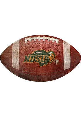 North Dakota State Bison Baseball Shaped Sign - Green