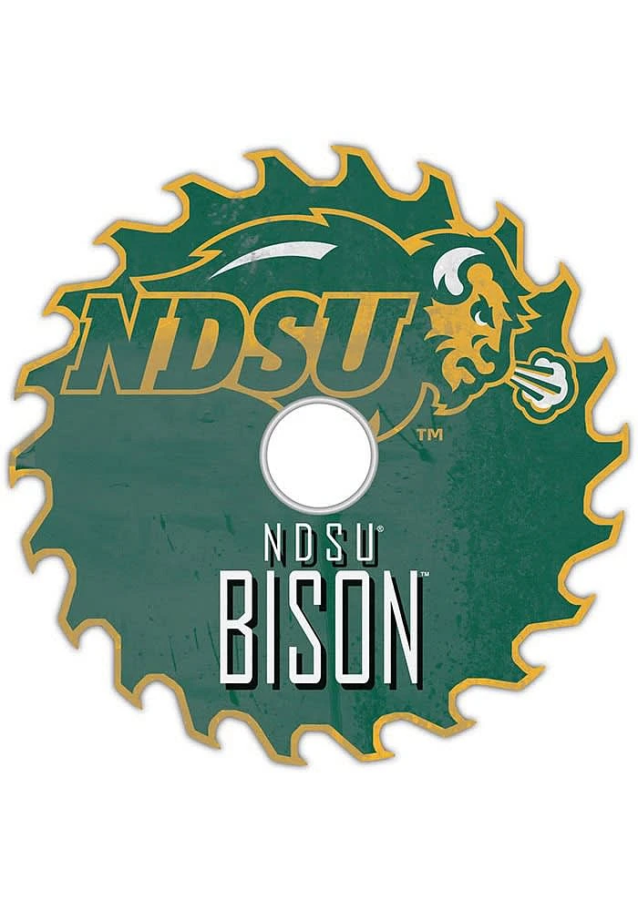 North Dakota State Bison Rust Circular Saw Sign - Green