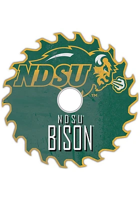 North Dakota State Bison Rust Circular Saw Sign - Green