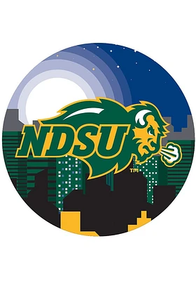 North Dakota State Bison Landscape Circle Sign - Green