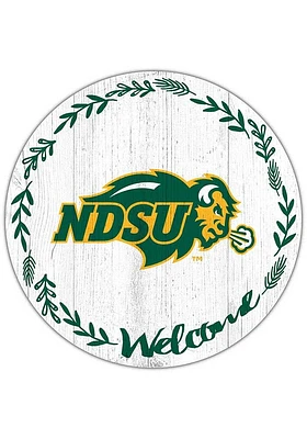 North Dakota State Bison Welcome Circle Sign - Green