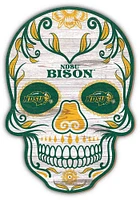 North Dakota State Bison 12 Inch Sugar Skull Sign - Green