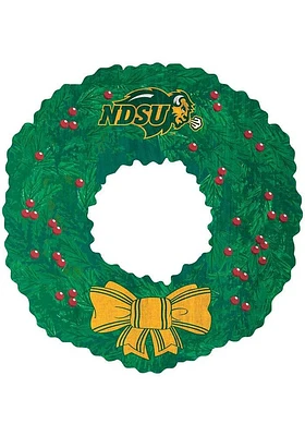 North Dakota State Bison Team Wreath 16 Inch Sign - Green