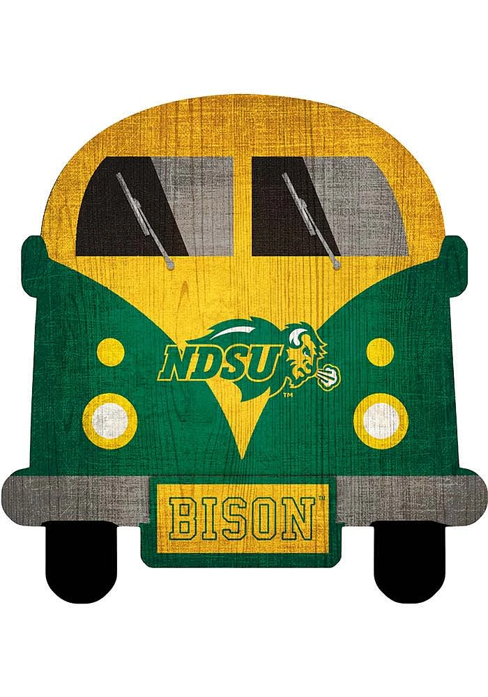 North Dakota State Bison Team Bus Sign - Green
