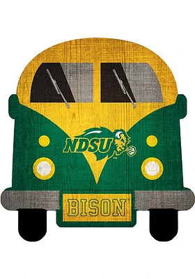 North Dakota State Bison Team Bus Sign - Green