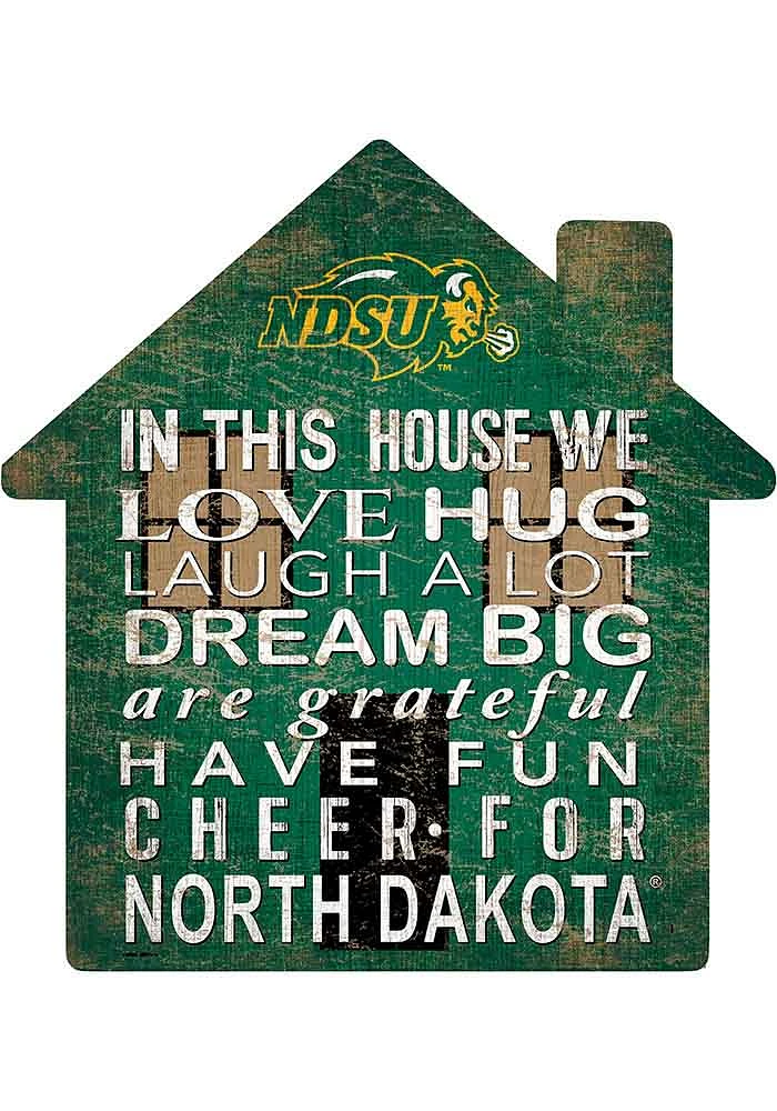 North Dakota State Bison 12 inch House Sign - Green