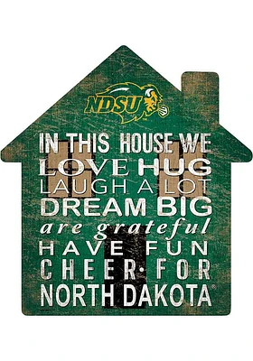 North Dakota State Bison 12 inch House Sign - Green