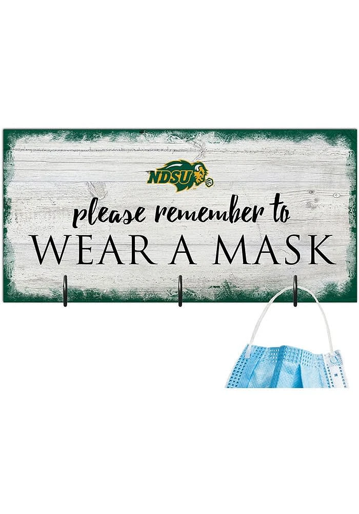 North Dakota State Bison Please Wear Your Mask Sign - Green