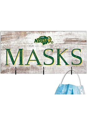 North Dakota State Bison Mask Holder Sign - Green