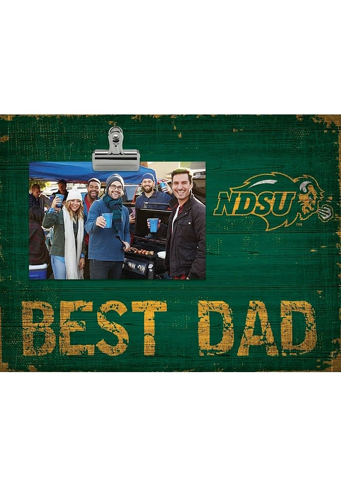 North Dakota State Bison Best Dad Clip Picture Frame - Green