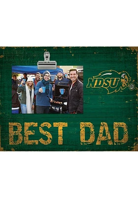 North Dakota State Bison Best Dad Clip Picture Frame - Green