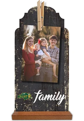 North Dakota State Bison Family Clothespin Sign - Green