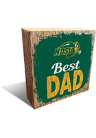 North Dakota State Bison Best Dad Block Sign - Green