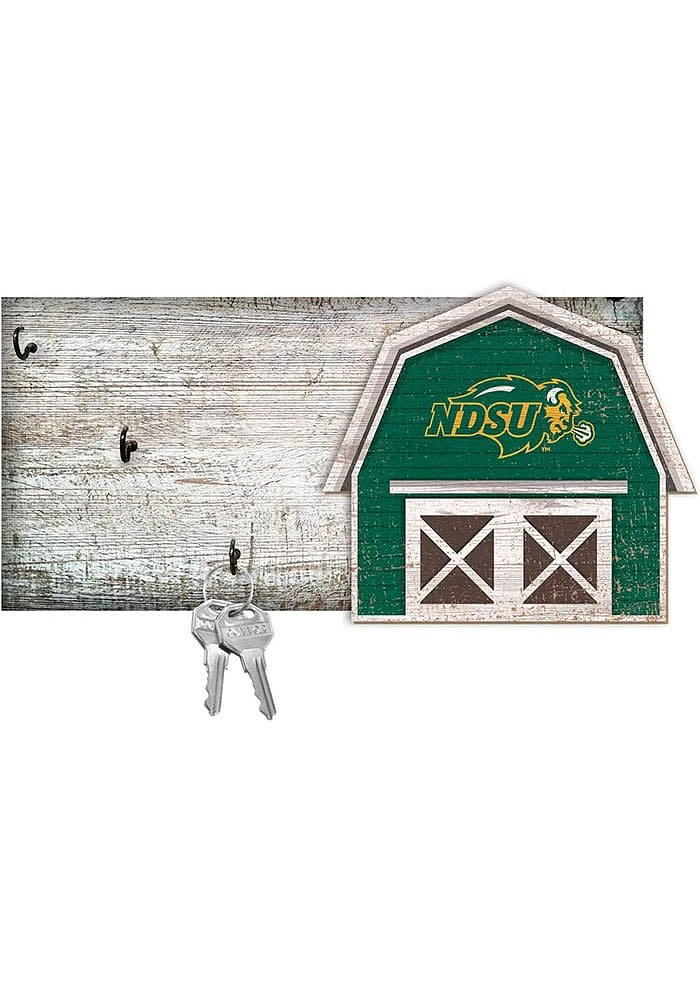 North Dakota State Bison Team Barn Key Holder Sign - Green